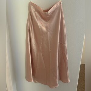 Commense High Waisted Satin Flowy Midi Skirt - XS